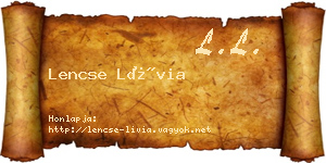 Lencse Lívia névjegykártya