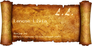 Lencse Lívia névjegykártya