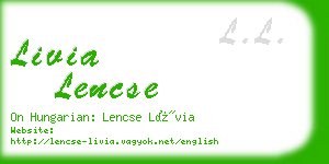 livia lencse business card